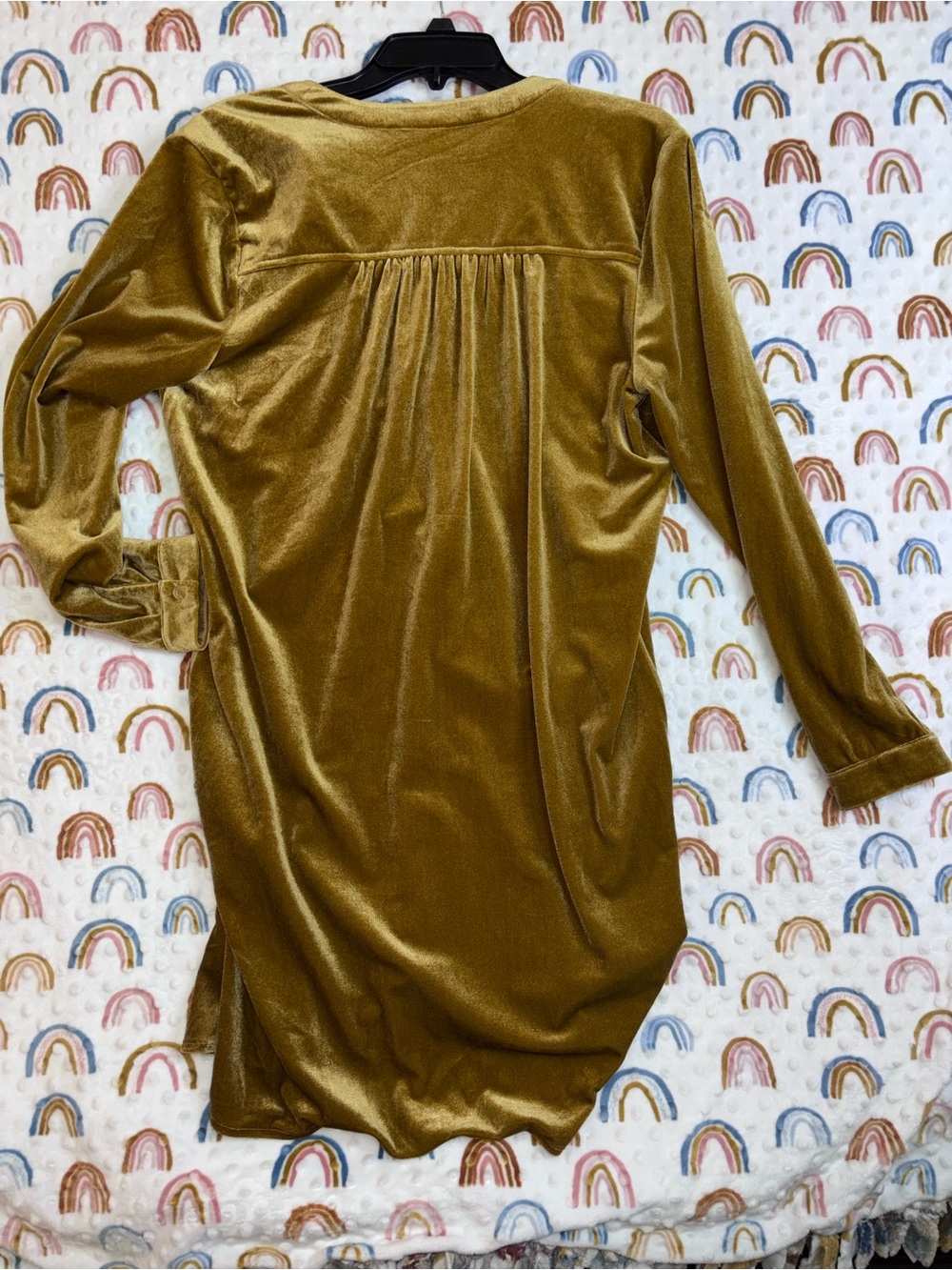 See and Be Seen Gold Velvet Tunic Dress Size Small - Picture 5 of 5